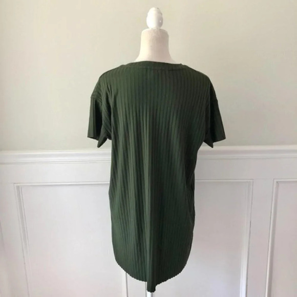 Forever 21 Green Ribbed T-Shirt Dress S - Picture 4 of 4